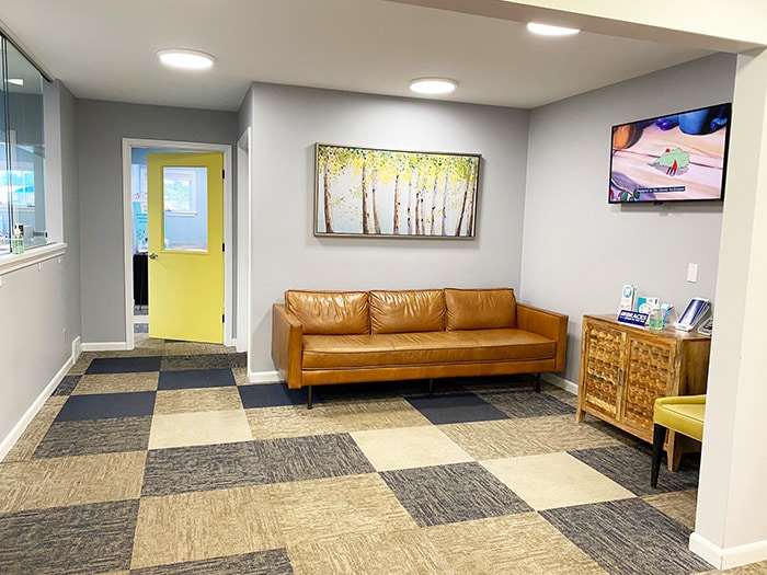 Waiting room at Twelve Corners Orthodontics & Pediatric Dentistry in Rochester, NY